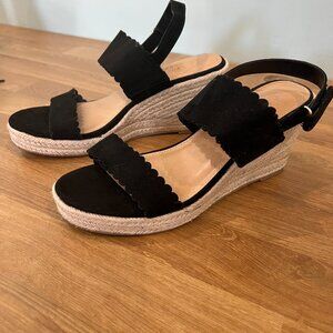 Women's Lauren Conrad Black Wedges, Size 7.5